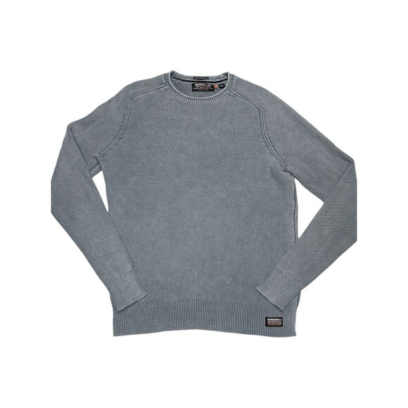 Superdry Garment Dye L.A. Textured Crew Jumper Gray Men’s XL Sweater Casual - Picture 1 of 9